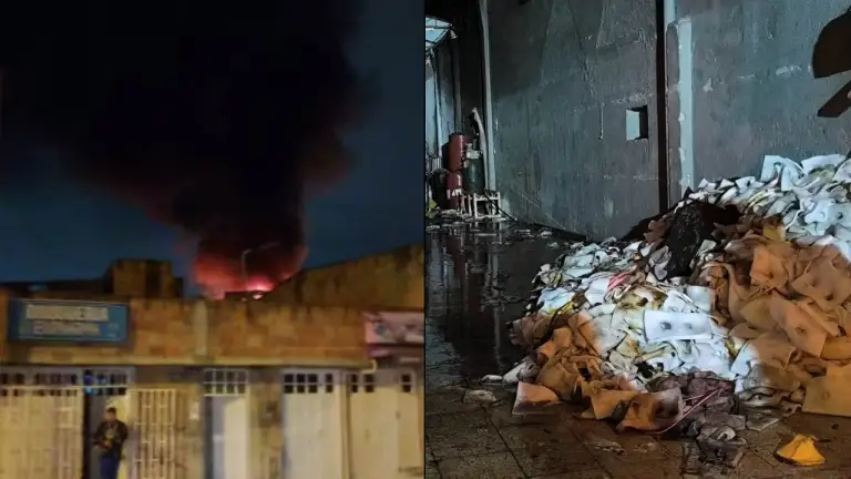 Gran incendio en fábrica de colchones en Soacha generó pánico en la comunidad